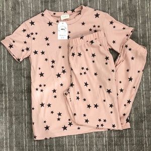 NWT - Cashmere Feel Lounge Set - Pink Star
